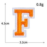 Orange Letter Embroidered Patch