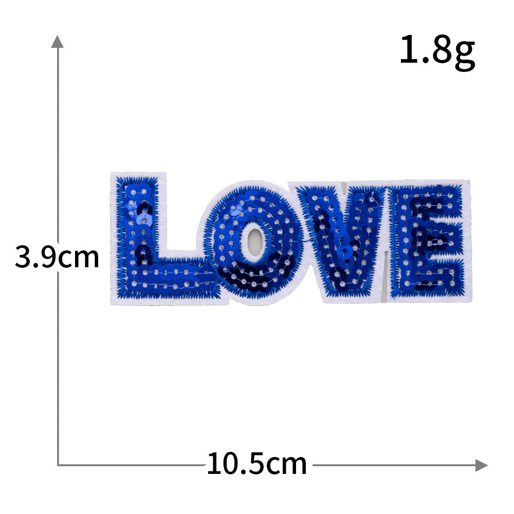 LOVE Heart Sequin Patch