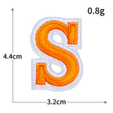 Orange Letter Embroidered Patch