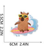Surfing Capybara Embroidered Patch