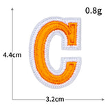 Orange Letter Embroidered Patch