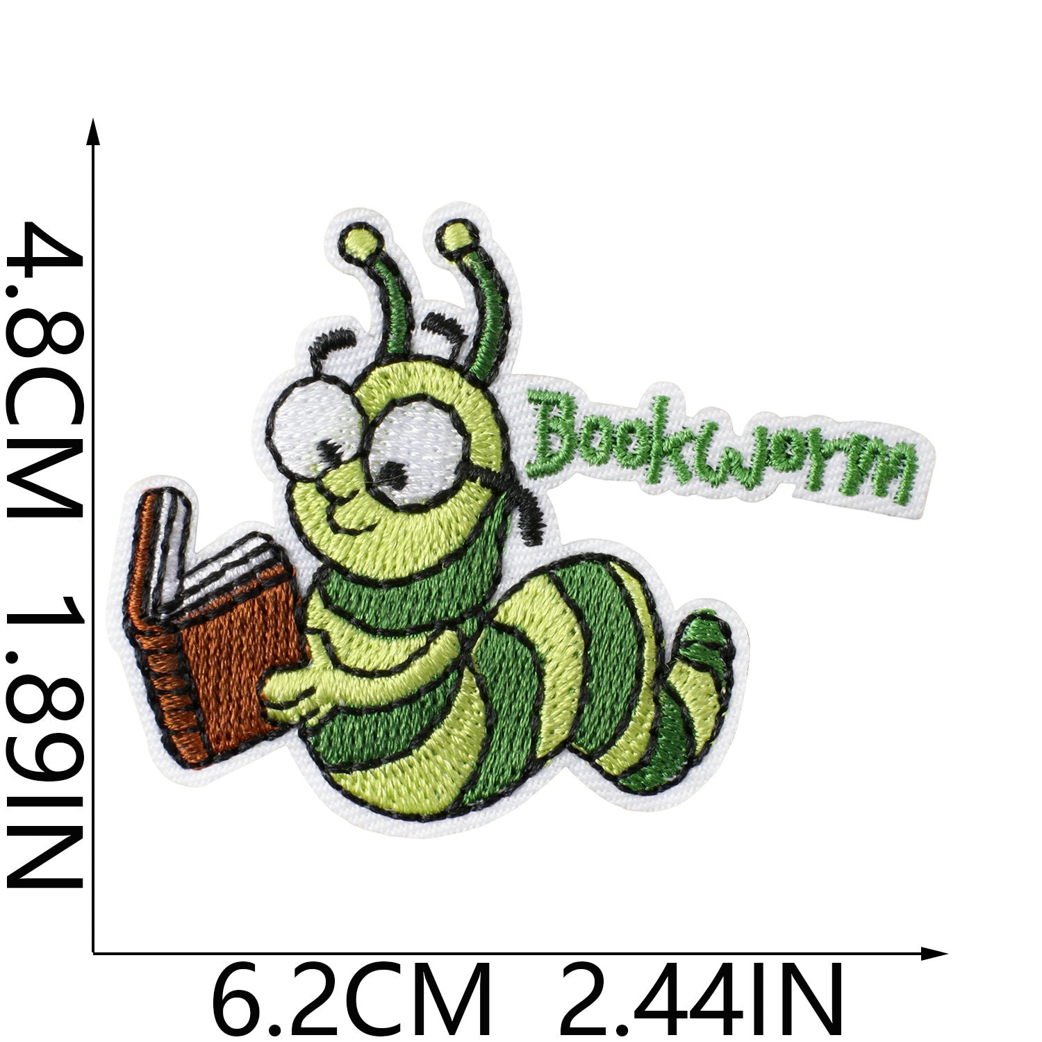 Bookworm Embroidered Patch