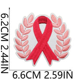 Pink Ribbon Embroidered Patch