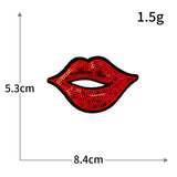 Sequin Red Lip Embroidered Patch