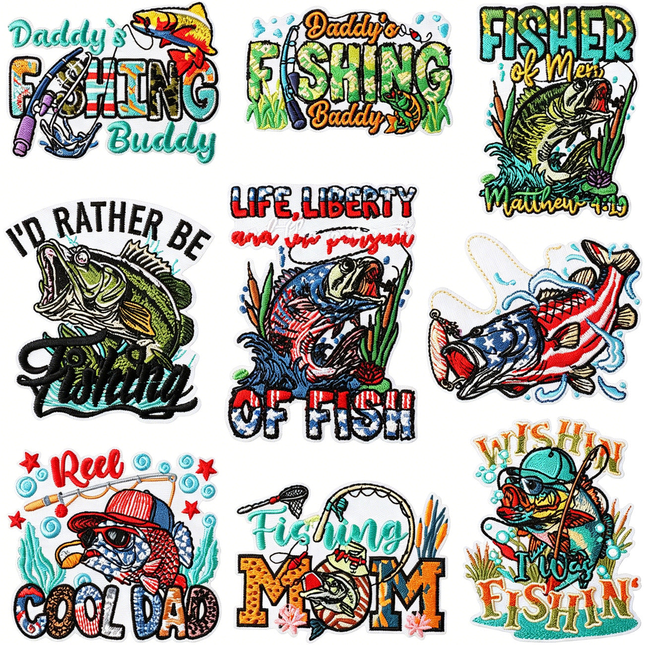 Vintage Fishing Embroidered Patch