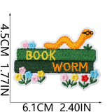 Bookworm Embroidered Patch