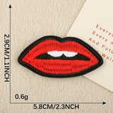Red Lip Embroidered Patch