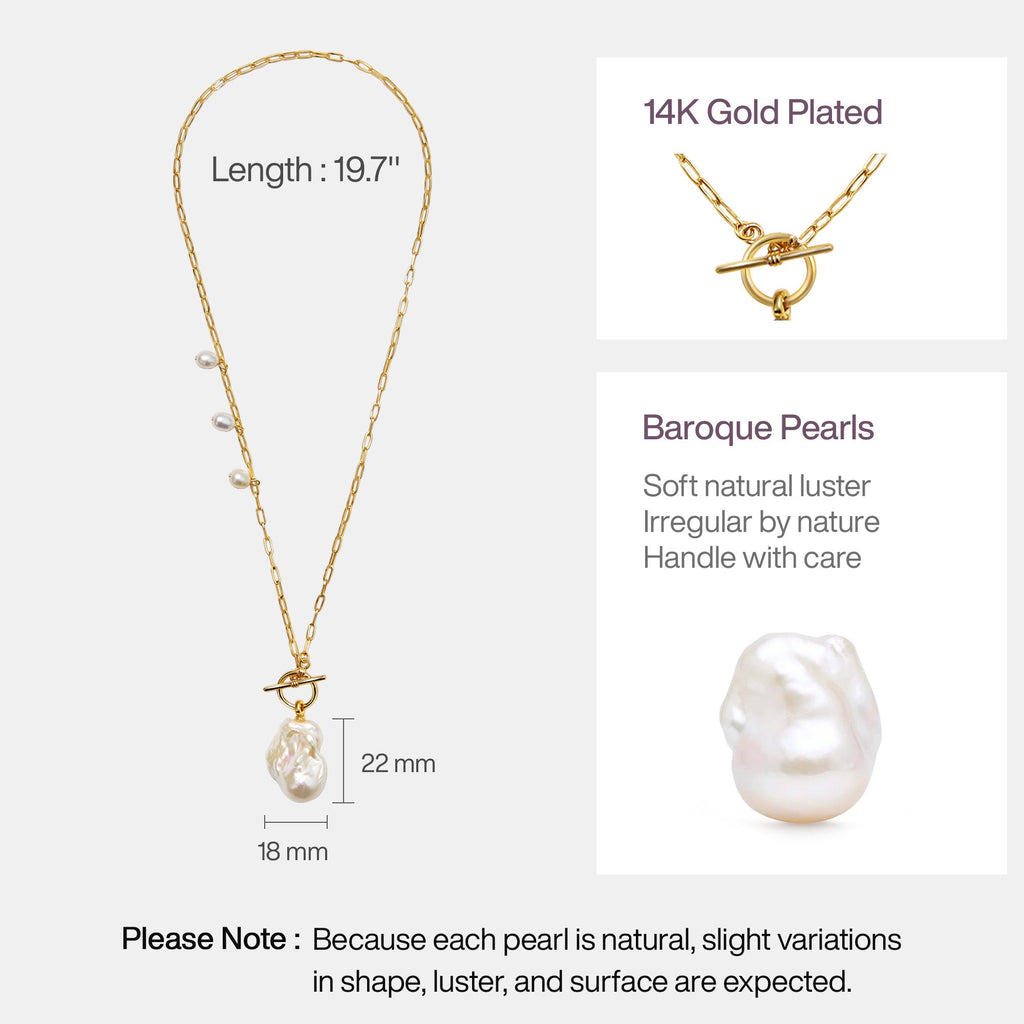 Breaking Dawn Baroque Pearl Pendant Necklace