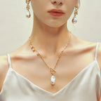 Breaking Dawn Baroque Pearl Pendant Necklace