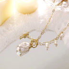 Breaking Dawn Baroque Pearl Pendant Necklace