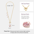 Breaking Dawn Purple Baroque Pearl Pendant Necklace