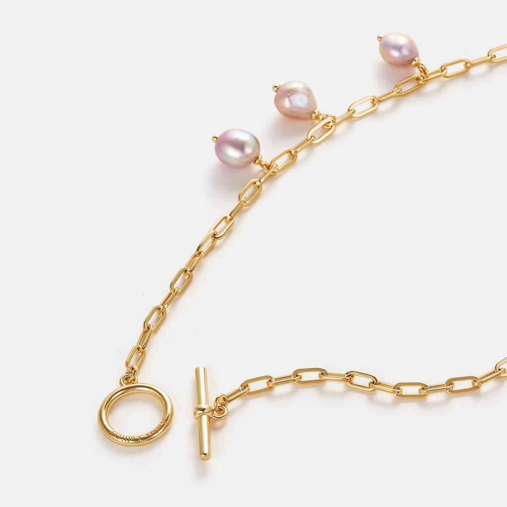 Breaking Dawn Purple Baroque Pearl Pendant Necklace