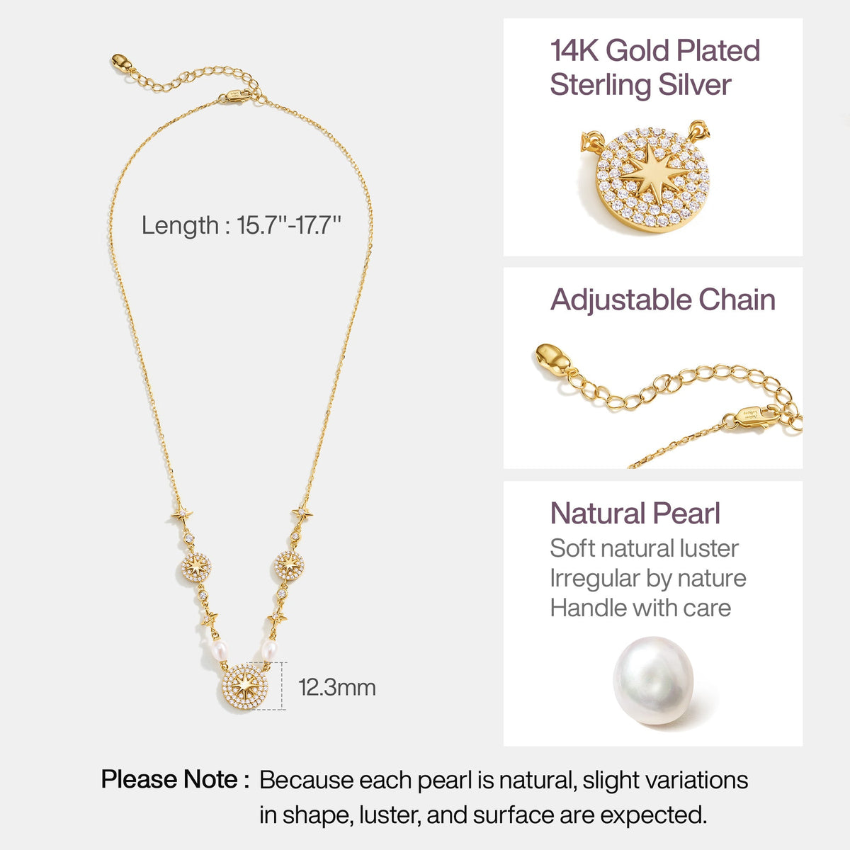 Celestial Star CZ Pendant Necklace
