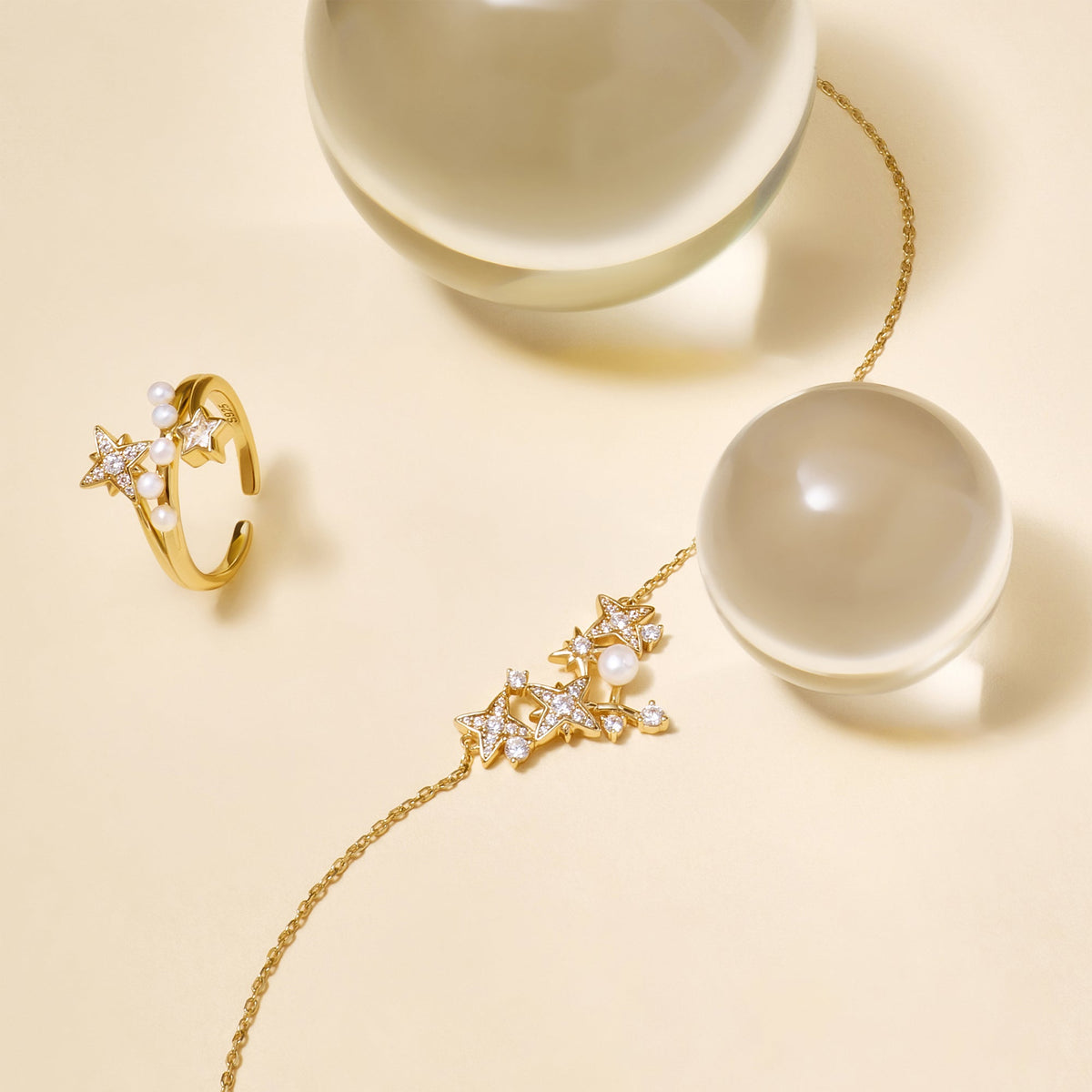 Celestial Triple Star Necklacec