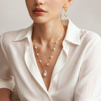 Gypsophila White Baroque Pearl Pendant Necklace