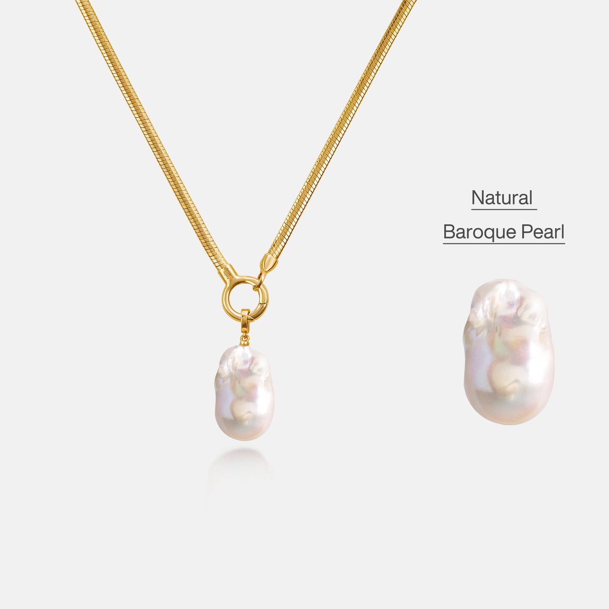 Large Baroque Pearl Pendant Necklace