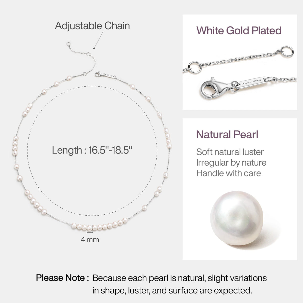 Moonlight Minimal Pearl Necklace