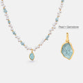 Raw Aquamarine Pearl Necklace
