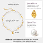 Raw Citrine Pearl Necklace