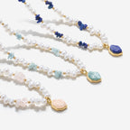 Raw Lapis Lazuli Pearl Necklace