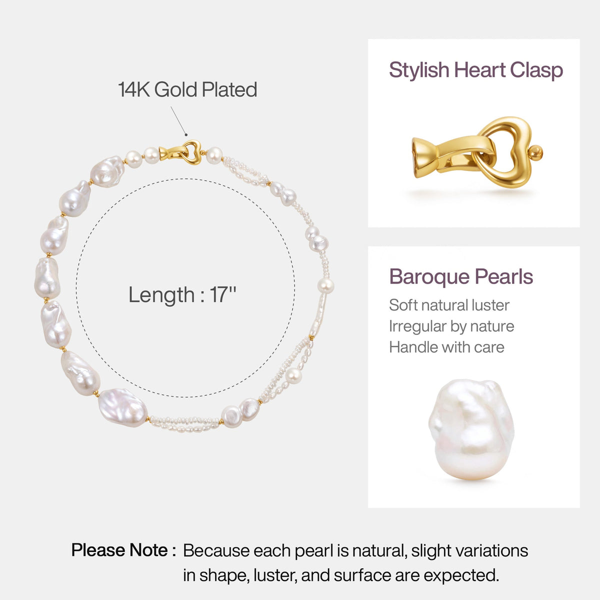 Sea Foam Baroque Pearl Necklace