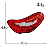 Sequin Red Lip Embroidered Patch