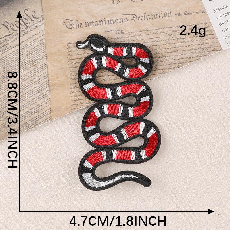 Rose Snake Embroidered Patch