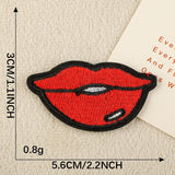 Red Lip Embroidered Patch