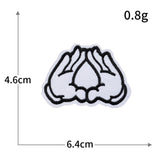 Hand Gesture Embroidered Patch
