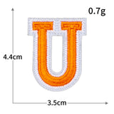 Orange Letter Embroidered Patch