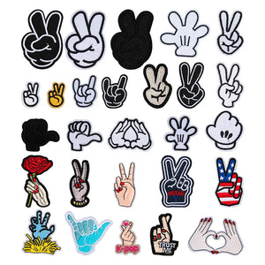 Hand Gesture Embroidered Patch