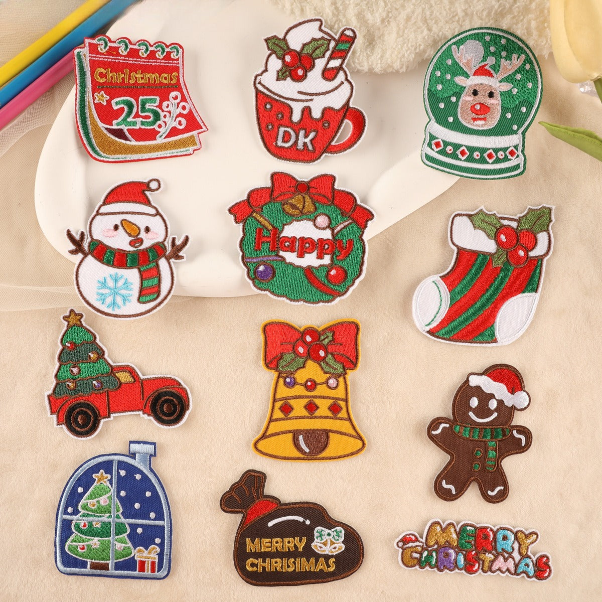 Snowman Christmas Embroidered Patch