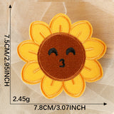 Smiley Sunflower Embroidered Patch