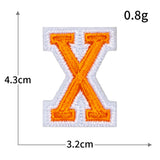 Orange Letter Embroidered Patch