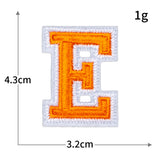 Orange Letter Embroidered Patch