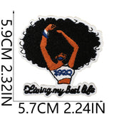 Black Character Embroidered Patch