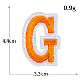 Orange Letter Embroidered Patch