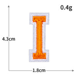 Orange Letter Embroidered Patch