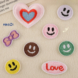 Heart Smiley Embroidered Patch