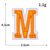 Orange Letter Embroidered Patch