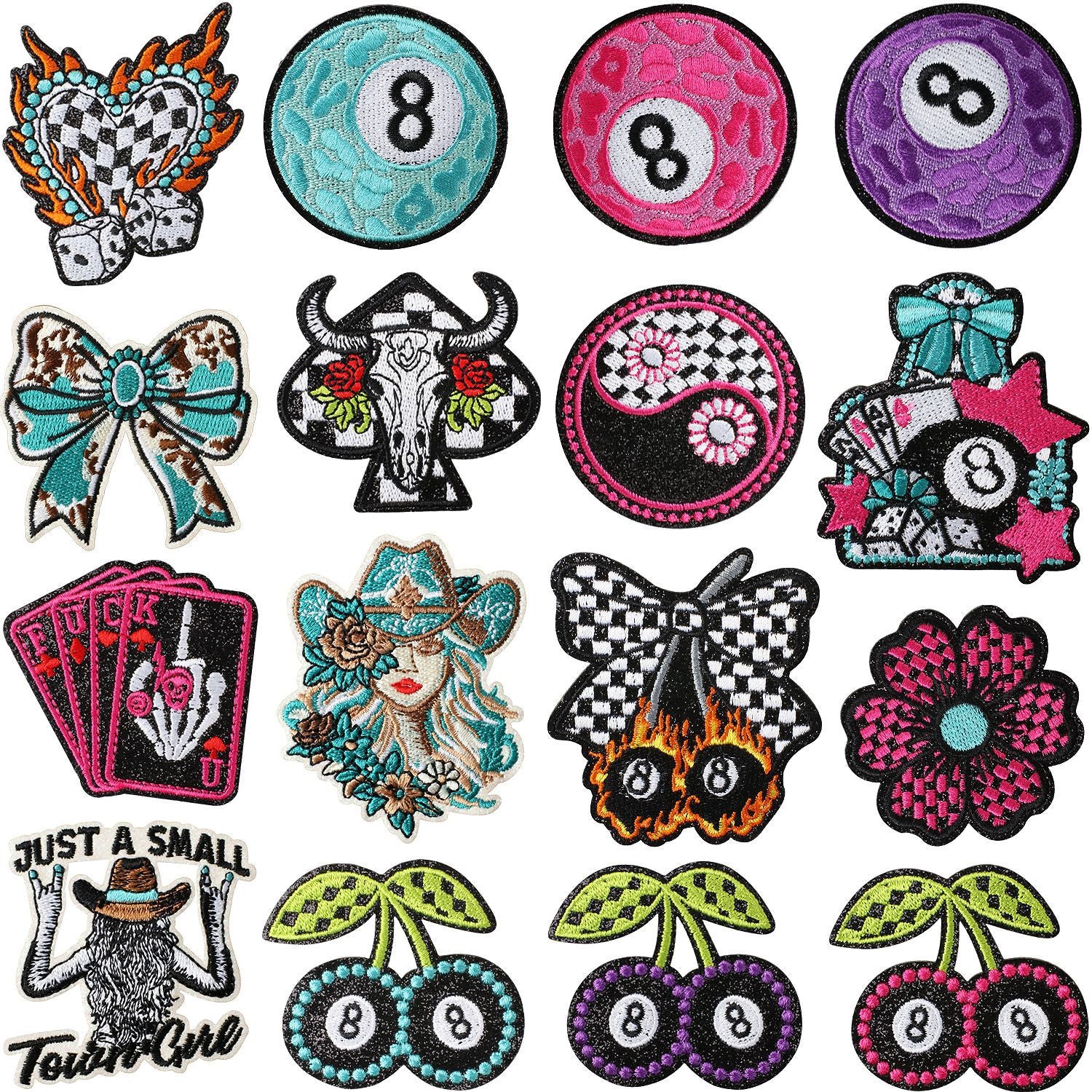 Western 8 Ball Embroidered Patch
