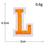 Orange Letter Embroidered Patch