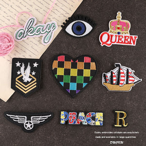Heart Eye Crown Embroidered Patch