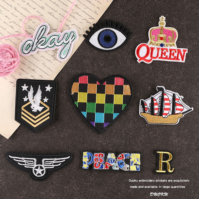 Heart Eye Crown Embroidered Patch
