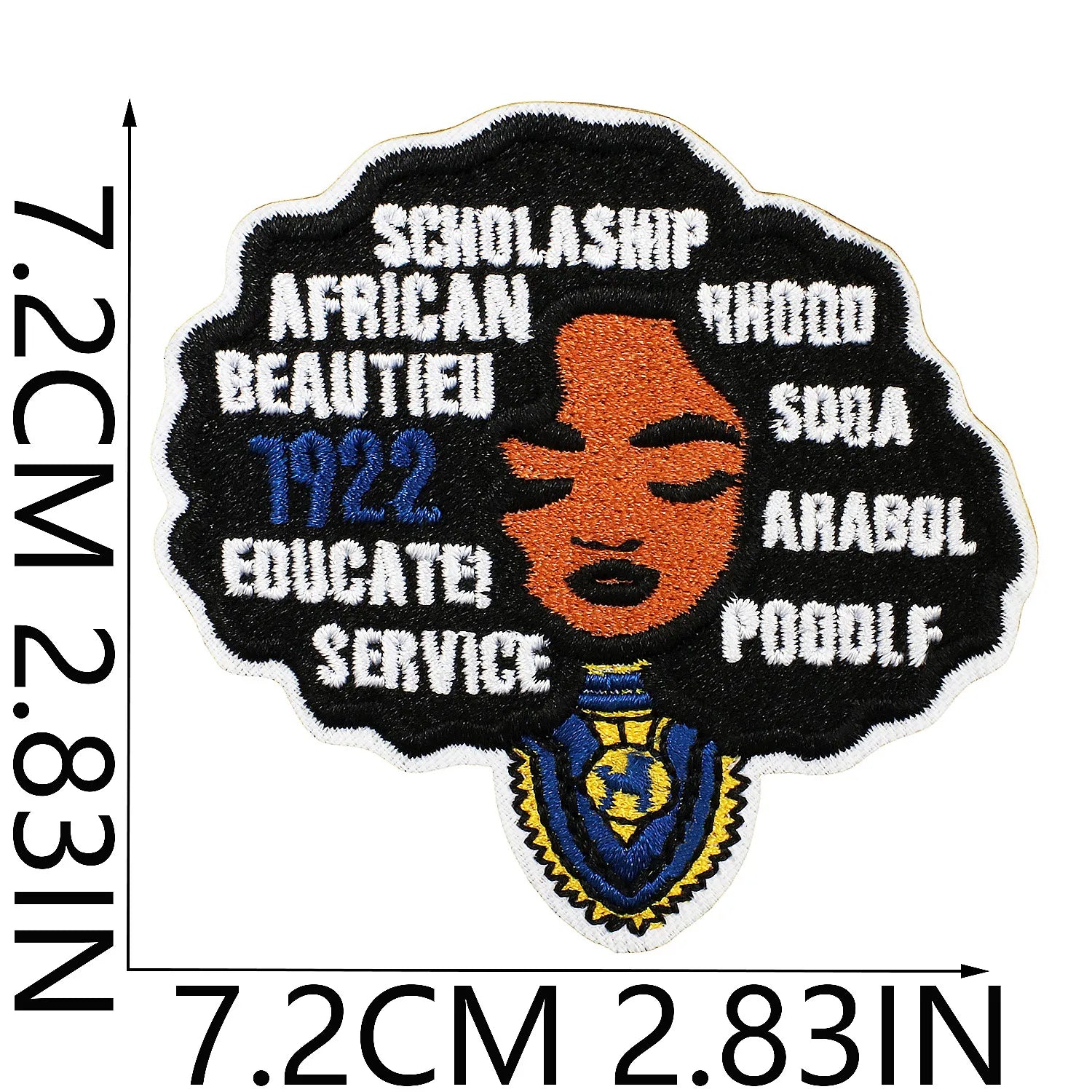 Black Character Embroidered Patch