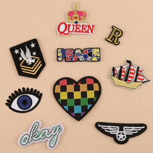 Heart Eye Crown Embroidered Patch