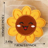 Smiley Sunflower Embroidered Patch