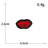 Sequin Red Lip Embroidered Patch
