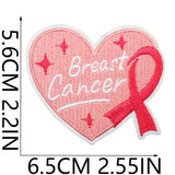 Pink Ribbon Embroidered Patch
