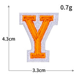 Orange Letter Embroidered Patch